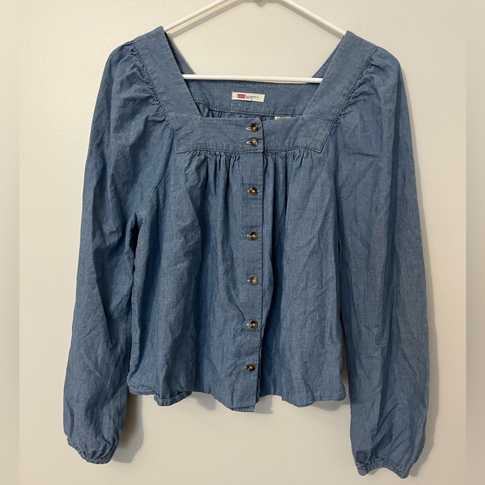 Levi's 100% Cotton Denim Blue Blouse